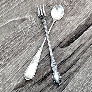 Antique Mustard Spoon and Cocktail Fork!